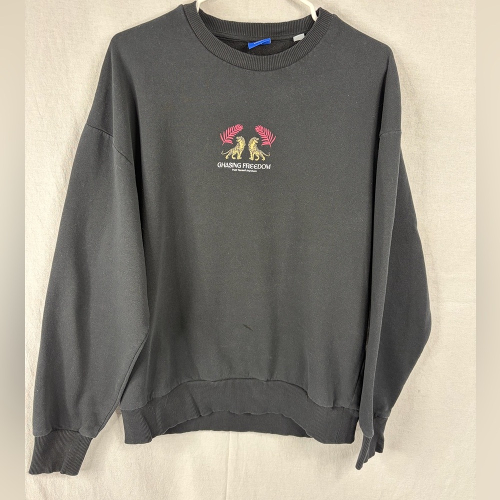 Jack & Jones Black Crewneck Sweater Fits Like Men’s Large No Size Tag